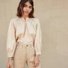 Loeffler Randall Lucia Sand Smocked Blouse 1 Loeffler Randall Lucia Sand Smocked Blouse