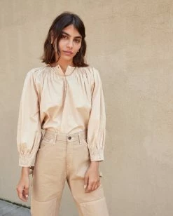 Loeffler Randall Lucia Sand Smocked Blouse