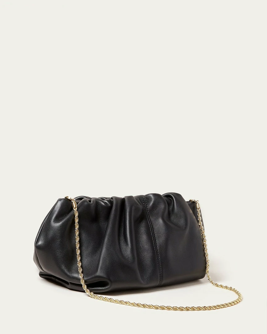 Loeffler Randall Handbags Analeigh Black Gathered Clutch 4 Loeffler Randall Handbags Analeigh Black Gathered Clutch