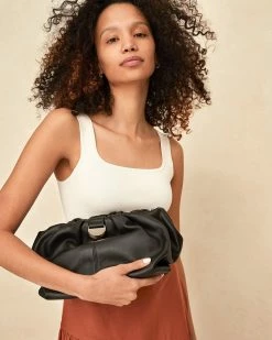 Loeffler Randall Handbags Analeigh Black Gathered Clutch 11 Loeffler Randall Handbags Analeigh Black Gathered Clutch