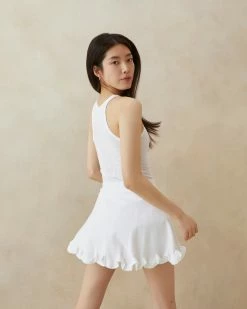 Loeffler Randall Arabella White Ruffled Tennis Skirt New Arrivals