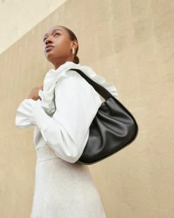 Loeffler Randall Aris Black Gathered Shoulder Bag New Arrivals