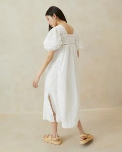 Loeffler Randall August White Puffed Sleeve Dress