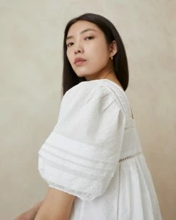 Loeffler Randall August White Puffed Sleeve Dress