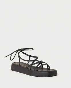 Loeffler Randall Beau Black Wrap Platform Sandal