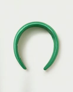 Loeffler Randall Bellamy Emerald Satin Puffy Headband