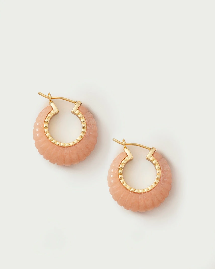 Loeffler Randall New Arrivals Bernadine Pink Scallop Stone Hoop 3 Loeffler Randall New Arrivals Bernadine Pink Scallop Stone Hoop