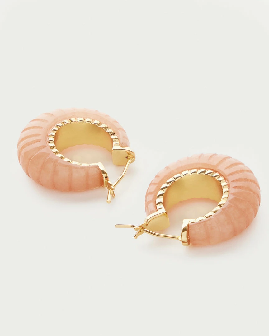 Loeffler Randall New Arrivals Bernadine Pink Scallop Stone Hoop 4 Loeffler Randall New Arrivals Bernadine Pink Scallop Stone Hoop