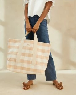 Loeffler Randall Bodie Blush Gingham Oversized Tote New Arrivals