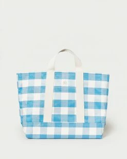 Loeffler Randall New Arrivals Bodie Blue Gingham Oversized Tote