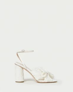 Loeffler Randall Camellia Pearl Broderie Bow Heel Pleats