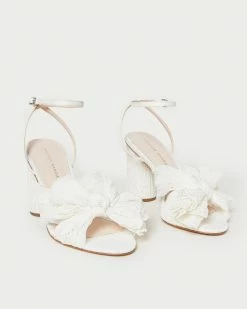 Loeffler Randall Camellia Pearl Broderie Bow Heel Pleats
