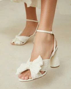 Loeffler Randall Camellia Pearl Broderie Bow Heel Pleats