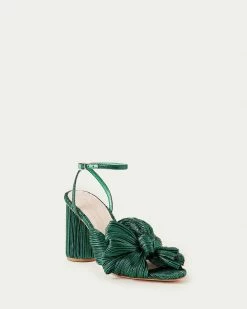 Loeffler Randall Pleats Camellia Bow Heel Emerald