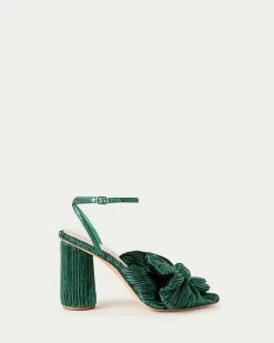 Loeffler Randall Pleats Camellia Bow Heel Emerald 8 Loeffler Randall Pleats Camellia Bow Heel Emerald