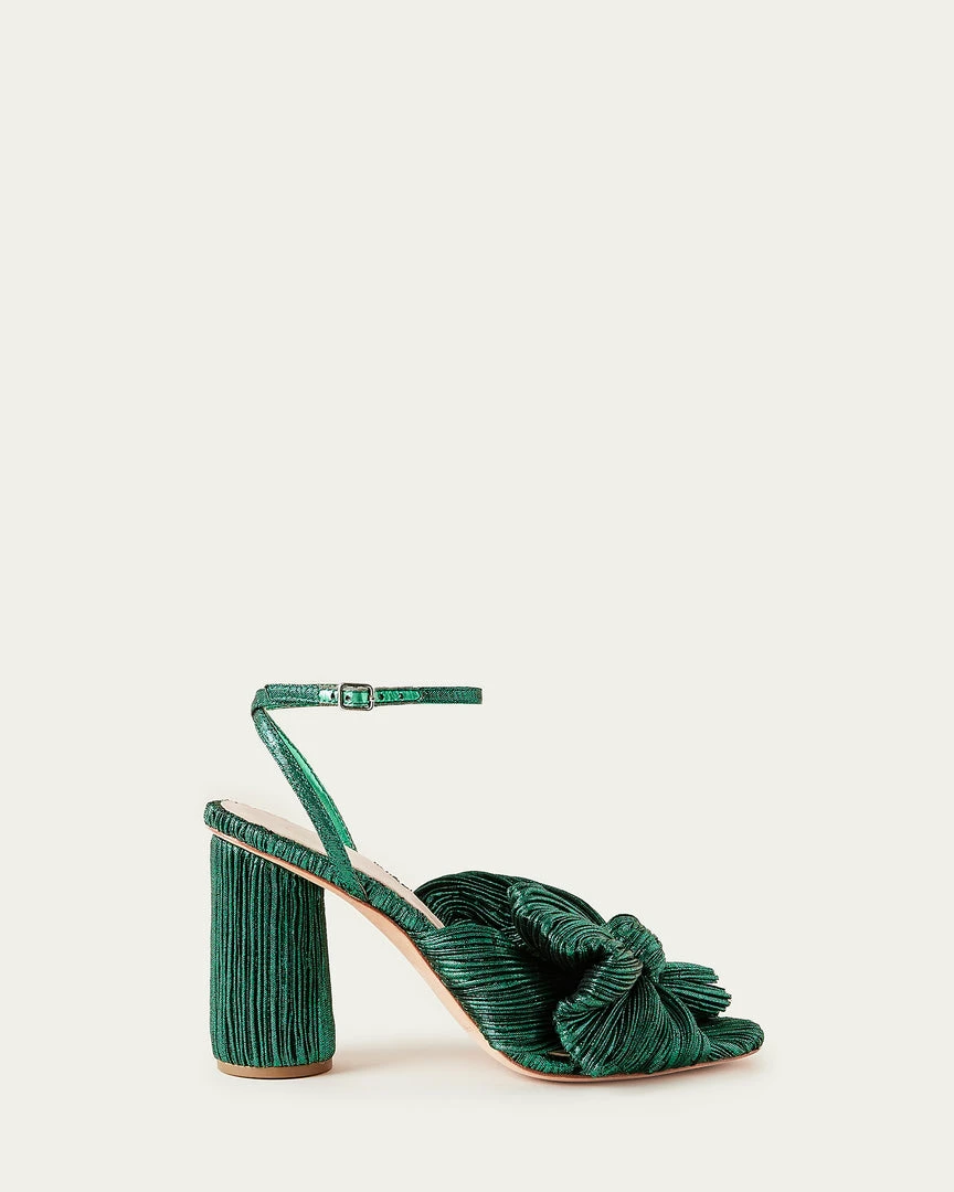 Loeffler Randall Pleats Camellia Bow Heel Emerald 4 Loeffler Randall Pleats Camellia Bow Heel Emerald