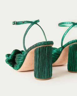 Loeffler Randall Pleats Camellia Bow Heel Emerald 10 Loeffler Randall Pleats Camellia Bow Heel Emerald