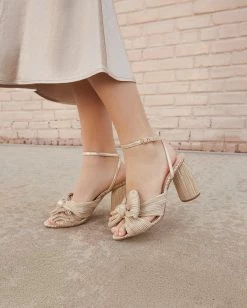 Loeffler Randall Pleats Camellia Platinum Pleated Bow Heel 9 Loeffler Randall Pleats Camellia Platinum Pleated Bow Heel