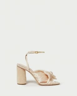 Loeffler Randall Camellia Almond Pleated Bow Heel Pleats