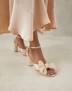 Loeffler Randall Camellia Almond Pleated Bow Heel Pleats