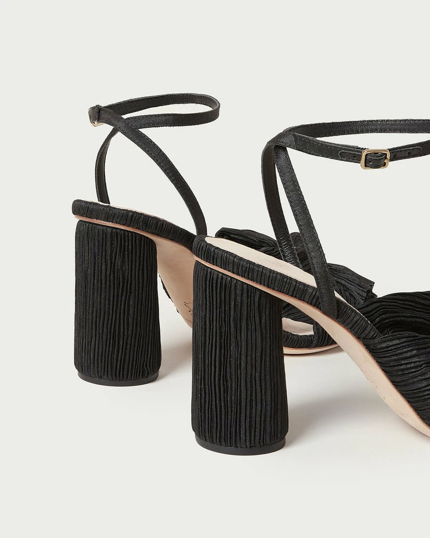 Loeffler Randall Pleats Camellia Black Pleated Bow Heel 6 Loeffler Randall Pleats Camellia Black Pleated Bow Heel