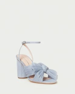 Loeffler Randall Pleats Camellia Blue Pleated Bow Heel