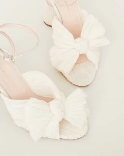 Loeffler Randall Pleats Camellia Pearl Pleated Bow Heel