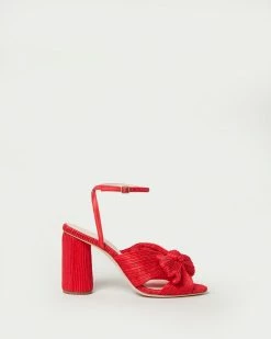 Loeffler Randall Camellia Red Pleated Bow Heel