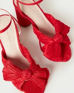 Loeffler Randall Camellia Red Pleated Bow Heel
