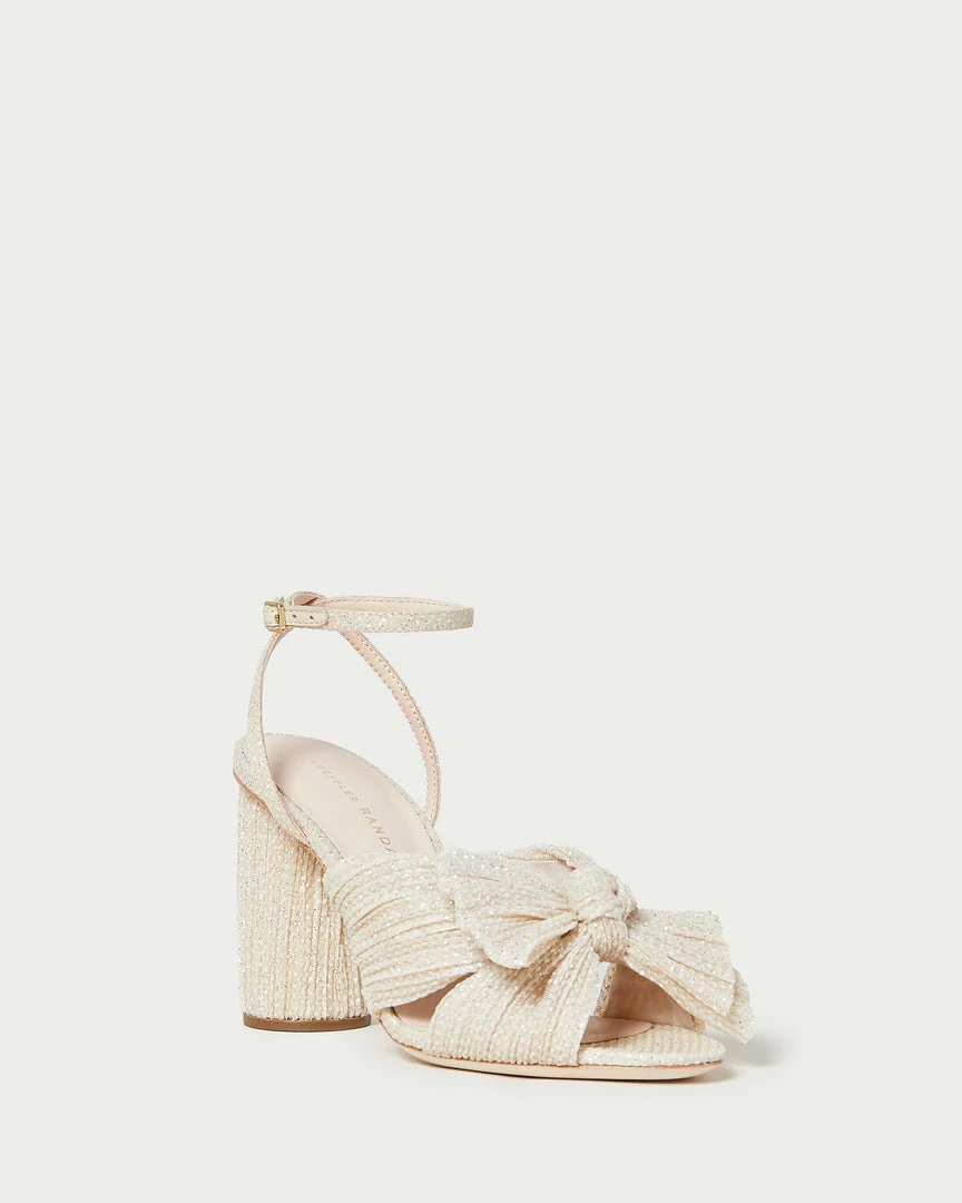 Loeffler Randall Pleats Camellia Cream Sparkle Bow Heel 3 Loeffler Randall Pleats Camellia Cream Sparkle Bow Heel