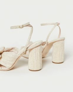 Loeffler Randall Pleats Camellia Cream Sparkle Bow Heel 10 Loeffler Randall Pleats Camellia Cream Sparkle Bow Heel