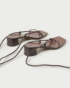 Loeffler Randall Coby Chocolate Ankle Wrap Heel