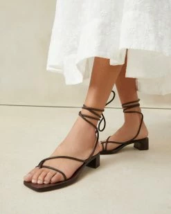 Loeffler Randall Coby Chocolate Ankle Wrap Heel
