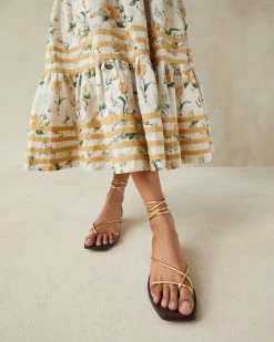 Loeffler Randall New Arrivals Coby Gold Ankle Wrap Heel