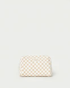 Loeffler Randall Colton Camel Gingham Cosmetic Pouch