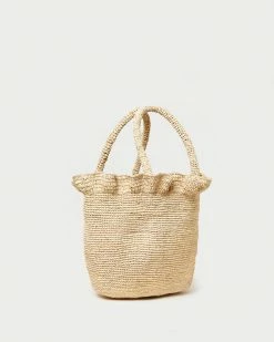 Loeffler Randall Cyrus Natural Ruffled Woven Tote