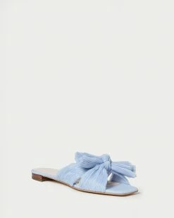 Loeffler Randall Pleats Daphne Blue Bow Slide