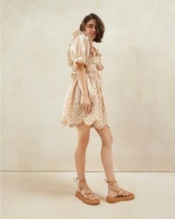 Loeffler Randall Delroy Sand Mini Eyelet Dress