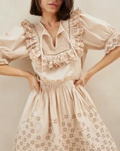 Loeffler Randall Delroy Sand Mini Eyelet Dress