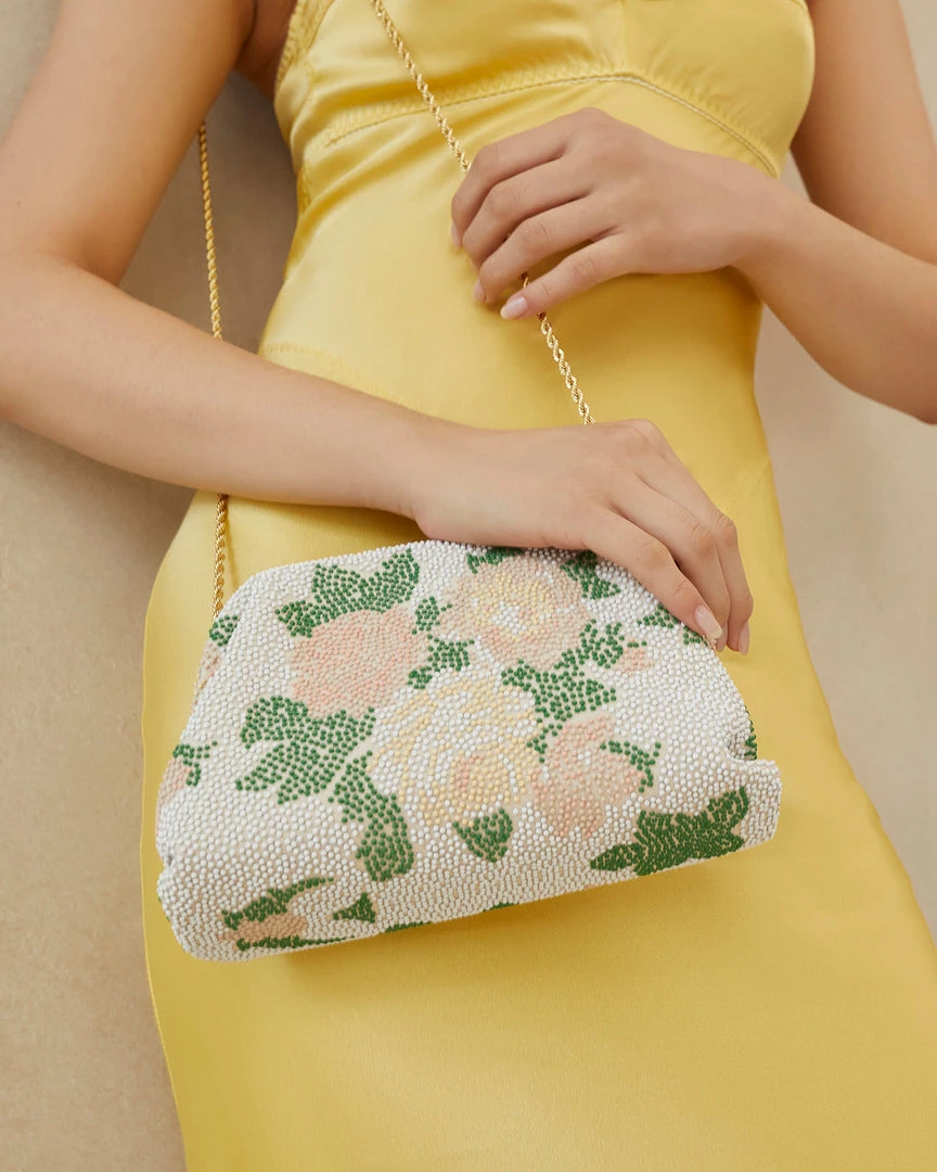 Loeffler Randall Doreen Cream Floral Frame Pouch 7 Loeffler Randall Doreen Cream Floral Frame Pouch