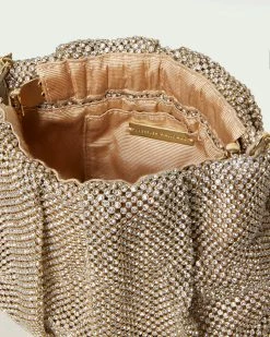 Loeffler Randall New Arrivals Ember Gold Diamanté Gathered Clutch