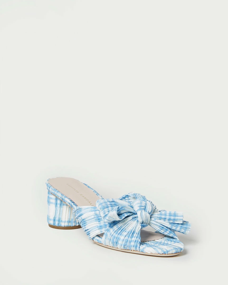 Loeffler Randall Emilia Blue Plaid Bow Heel Pleats 3 Loeffler Randall Emilia Blue Plaid Bow Heel Pleats