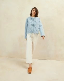 Loeffler Randall Emmett Light Denim Barn Jacket New Arrivals