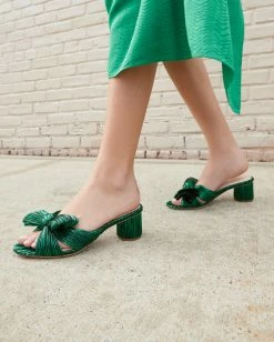 Loeffler Randall Emilia Emerald Pleated Bow Heel 9 Loeffler Randall Emilia Emerald Pleated Bow Heel