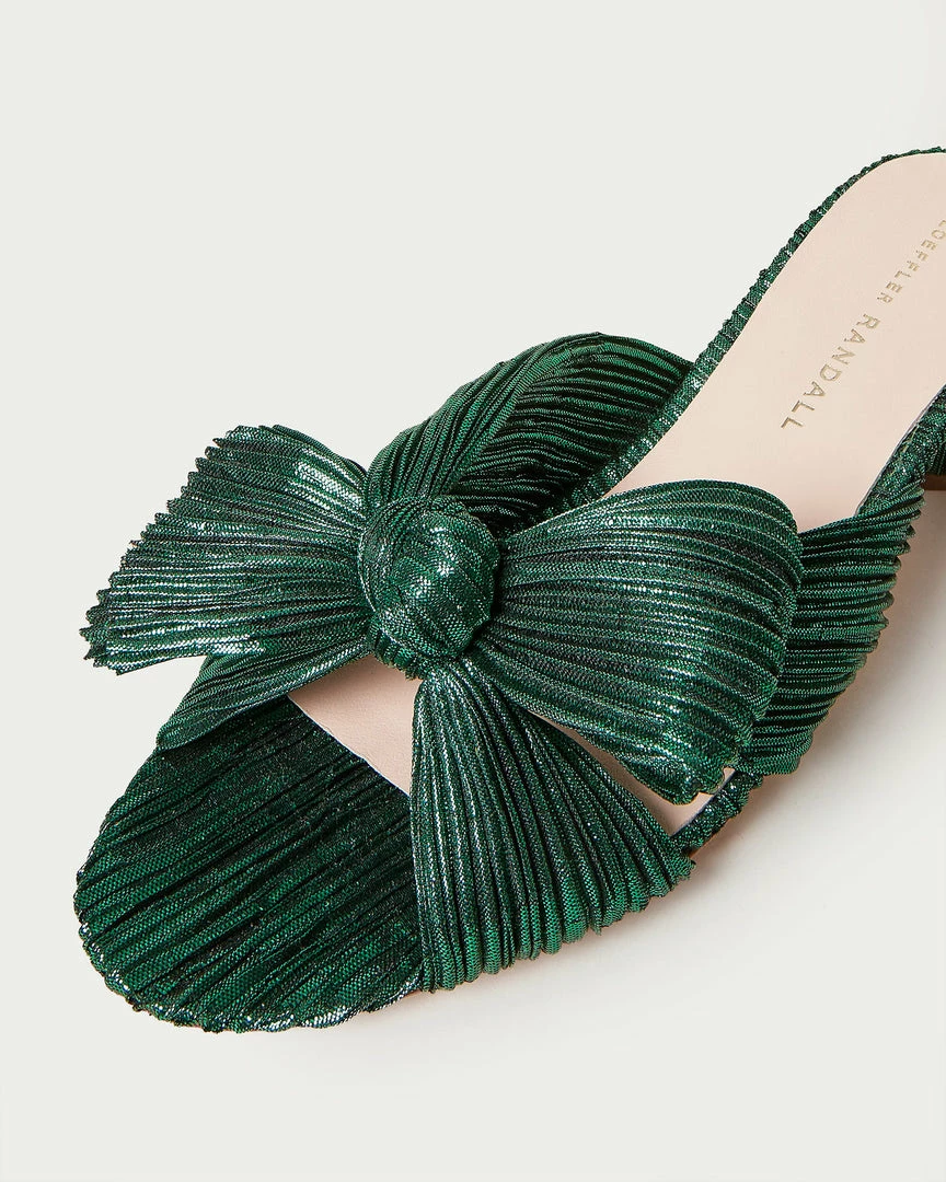 Loeffler Randall Emilia Emerald Pleated Bow Heel 6 Loeffler Randall Emilia Emerald Pleated Bow Heel