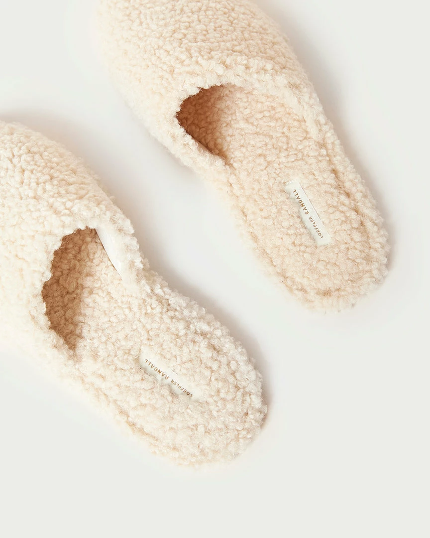 Loeffler Randall Fletcher Cream Shearling Slipper 6 Loeffler Randall Fletcher Cream Shearling Slipper