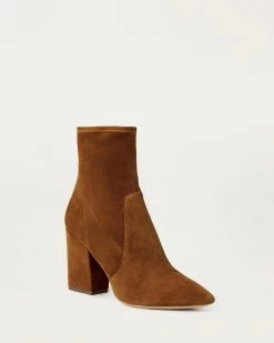 Loeffler Randall Best Sellers Isla Cacao Suede Slim Ankle Bootie