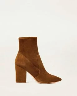 Loeffler Randall Best Sellers Isla Cacao Suede Slim Ankle Bootie