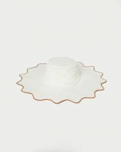 Loeffler Randall Ivana Natural/Brown Scalloped Hat New Arrivals