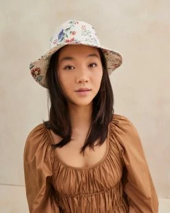 Loeffler Randall Ivy Cream Floral Bucket Hat New Arrivals 7 Loeffler Randall Ivy Cream Floral Bucket Hat New Arrivals